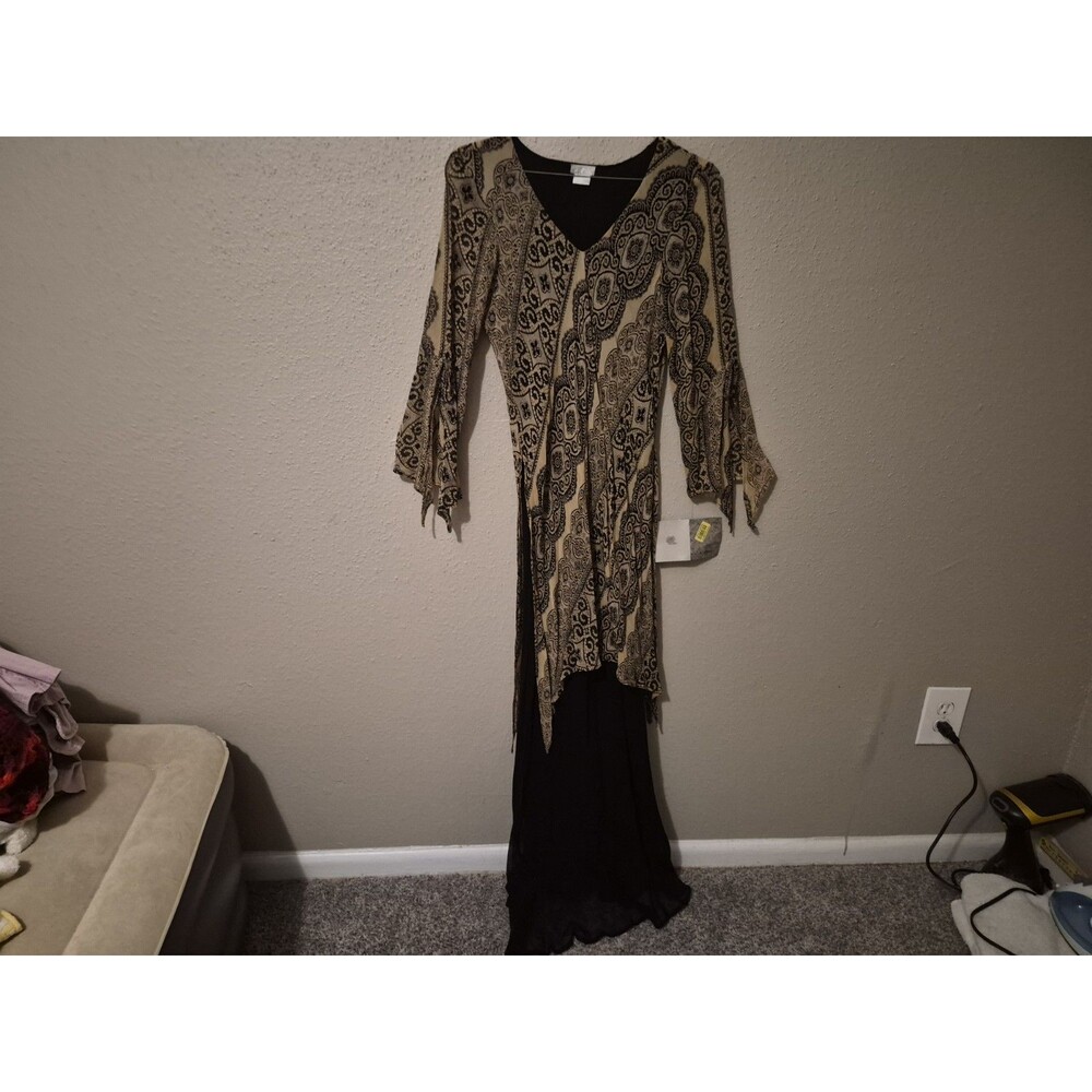 VTG NWT t Rose Fairy Grunge Maxi Dress Rayon Whimsigoth Deadstock Romantic - Picture 2 of 12